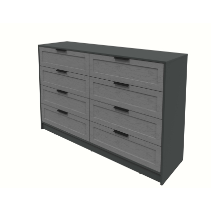 Kомод Тренд КТ-К157 (Антрацит ЛДСП/ Дуб серый ЛМДФ) Ш1565 В1020 Г451